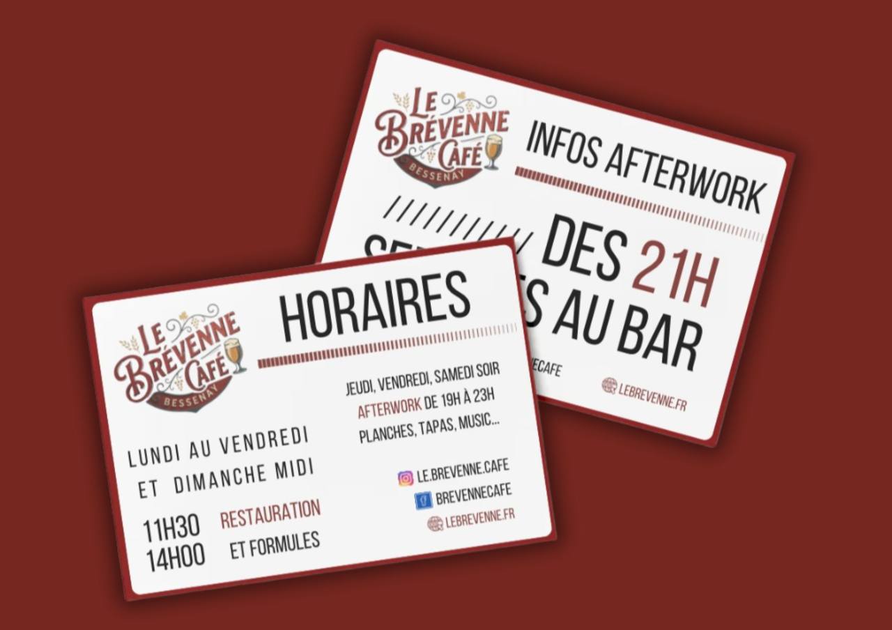Horaires détaillés du Brevenne Café